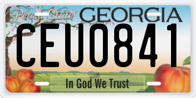GA license plate CEU0841