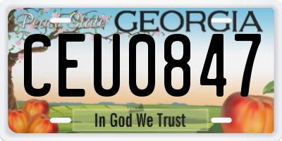 GA license plate CEU0847