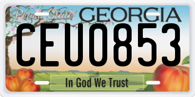 GA license plate CEU0853