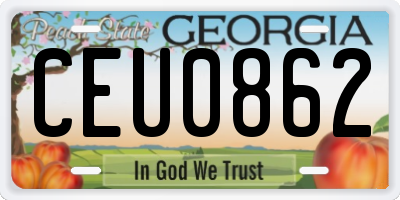 GA license plate CEU0862