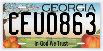 GA license plate CEU0863