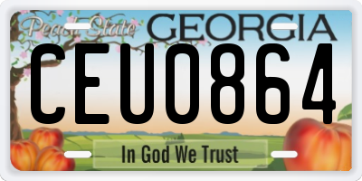 GA license plate CEU0864