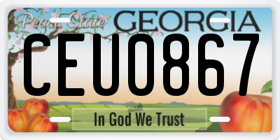 GA license plate CEU0867