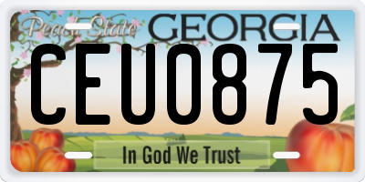 GA license plate CEU0875
