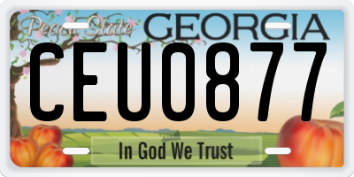 GA license plate CEU0877
