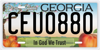 GA license plate CEU0880