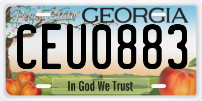 GA license plate CEU0883