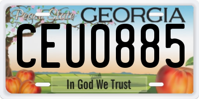 GA license plate CEU0885