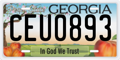 GA license plate CEU0893