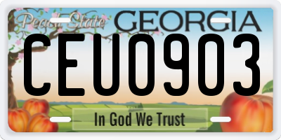 GA license plate CEU0903