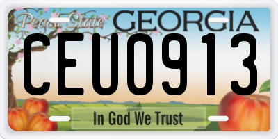 GA license plate CEU0913
