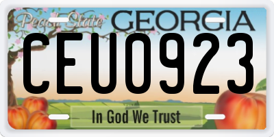 GA license plate CEU0923
