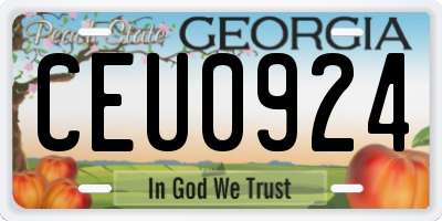 GA license plate CEU0924