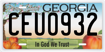 GA license plate CEU0932
