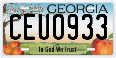 GA license plate CEU0933