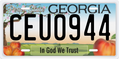 GA license plate CEU0944