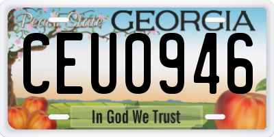 GA license plate CEU0946
