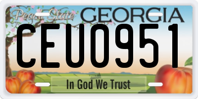 GA license plate CEU0951