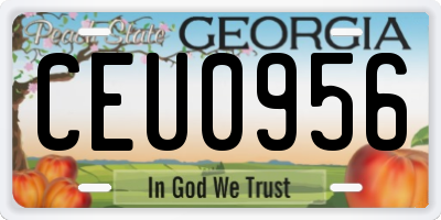 GA license plate CEU0956