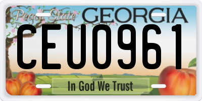 GA license plate CEU0961
