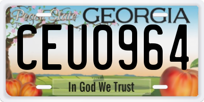 GA license plate CEU0964