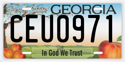 GA license plate CEU0971