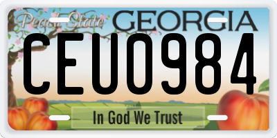 GA license plate CEU0984