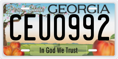 GA license plate CEU0992