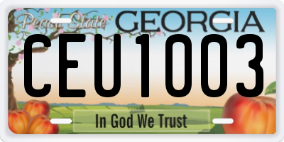GA license plate CEU1003