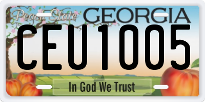 GA license plate CEU1005