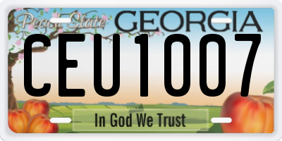 GA license plate CEU1007