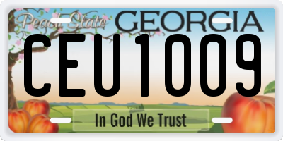 GA license plate CEU1009