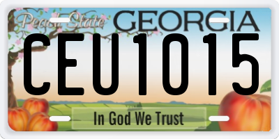 GA license plate CEU1015