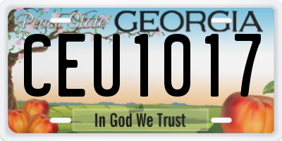 GA license plate CEU1017