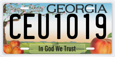 GA license plate CEU1019