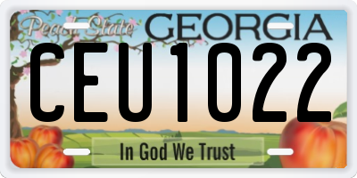 GA license plate CEU1022
