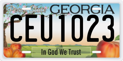 GA license plate CEU1023