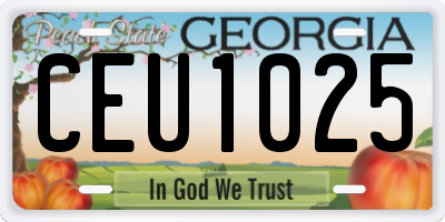 GA license plate CEU1025