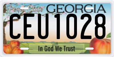 GA license plate CEU1028