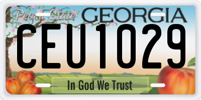 GA license plate CEU1029