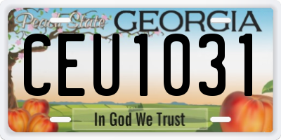 GA license plate CEU1031