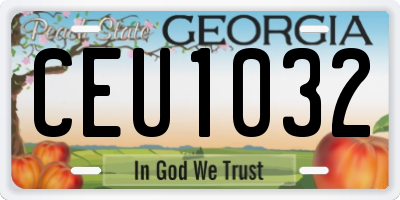 GA license plate CEU1032