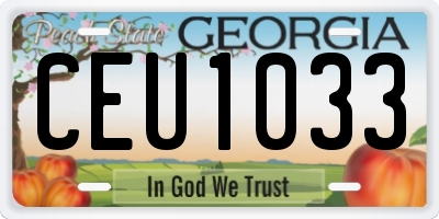 GA license plate CEU1033