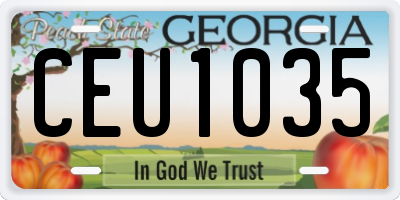 GA license plate CEU1035