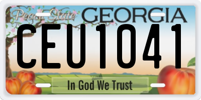 GA license plate CEU1041