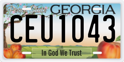 GA license plate CEU1043