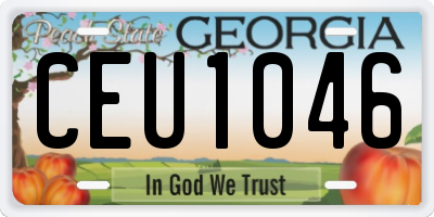 GA license plate CEU1046