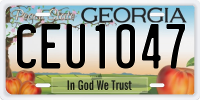 GA license plate CEU1047