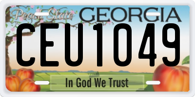 GA license plate CEU1049