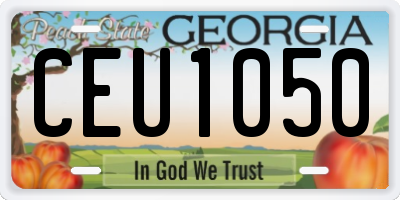 GA license plate CEU1050